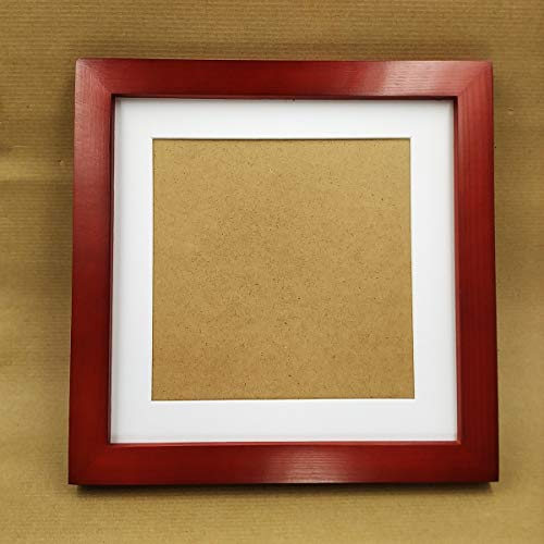ZXTparts 8x8 Picture Frames with 6x6 Opening Mat. 8x8 Red Square Photo Frame Matte. Solid Wood The Tabletop or The Wall.The Plastic Panel.The Protective Film have The Recycling Symbol Must be Removed.