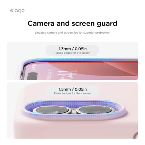 Image of elago Compatible with iPhone 16 Case, Premium Liquid Silicone Case, Full Body Protective Cover, Shockproof, Slim Phone Case, Anti-Scratch Soft Microfiber Lining, 6.1 inch (Lovely Pink)