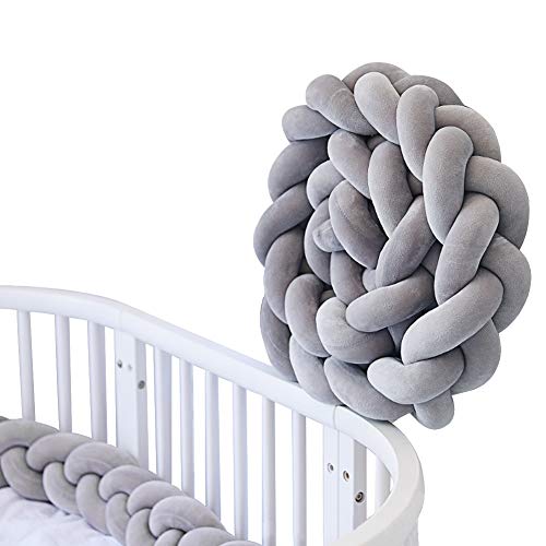 YIKANWEN 200cm Bettschlange Geflochten kopfschutz Gestrickt Knotenkissen...