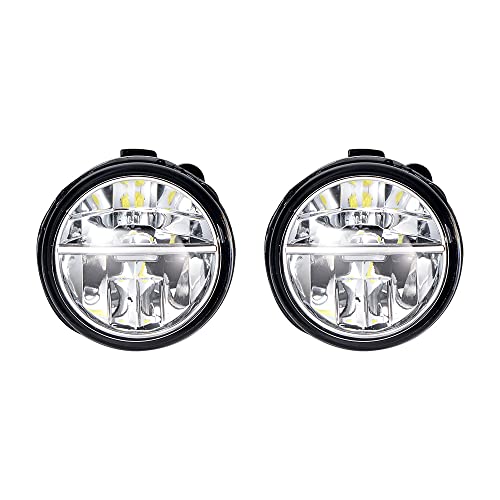 Left Right Real Glass Lens XML2 LED Fog Light Kit Compatible with Nissan Cube Juke Murano Quest Rogue Versa Infiniti EX FX G25 G37 Q60 M37 M56 Q70
