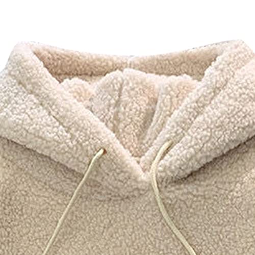Sweat à capuche beige S pour femme, un pull gothique uni et confortable