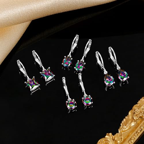 Opal Leverback Earrings for Women 18K White/Yellow/Rose Gold Plated Gemstone Dangle Ear Hypopallergenic Jewelry Gifts4