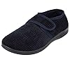 Jo&Joe Mens Tartan Cord Faux Suede Fleece Touch Close Strap Moccasin Slippers Size 6-12 (UK 8/ EU 42, Navy) #4