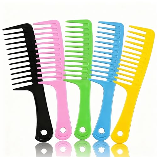 Pack de 5 Peines de Dientes Anchos para Cabello Rizado miniatura 1