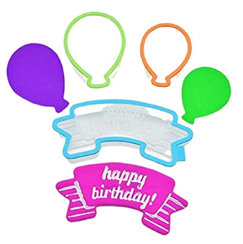 ANIPP Ausstechformen für Geburtstag, Ausstechformen, Fondantform, Heißluftballonform, Backform, DIY, Kochgeschirr, Zuckerhandwerk, Werkzeug, 3 Stück, mehrfarbig Cover