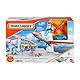 Matchbox Spielzeugauto-Set, Flughafen-Set mit Die-Cast-Audi im Maßstab 1:64, 1 Flugzeug aus Kunststoff, Abhebe- und Lande-Feature, Lagerhalle, Abhebe-Abenteuer-Set, JBW37
