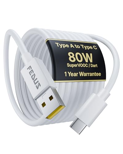 Image of FEDUS ZETTA-X5I 80W Type C Fast Charging Cable 1M, Original For Realme 16 Pro /15 /GT 8 /7 /6, Oppo Reno 16 /15 /13 /12 SuperVOOC, SuperDart & Mi Turbo Data Cable 7.3A,Thick USB A to C Cord