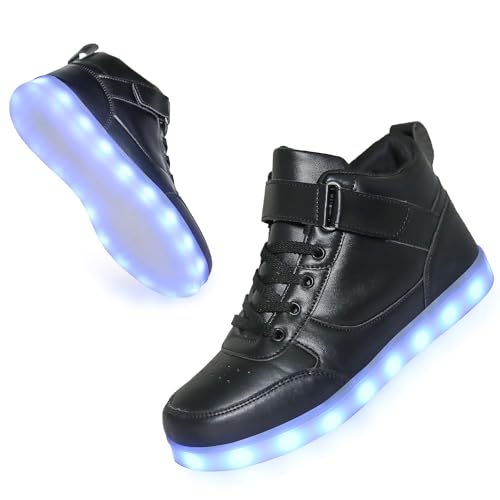 Kids LED Light up Shoes USB Rechargeable High Top Sneakers for Unisex Child Boys Girls2