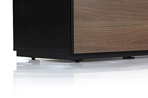 Sonorous St-110B Tv Stand - Modern Wood And Glass Tv Cabinet With 4 Shelves For Storage Accessories, Audio/Video Components & Consoles, With Hidden Wheels, Up To 65" - Walnut Cover #TOP5
