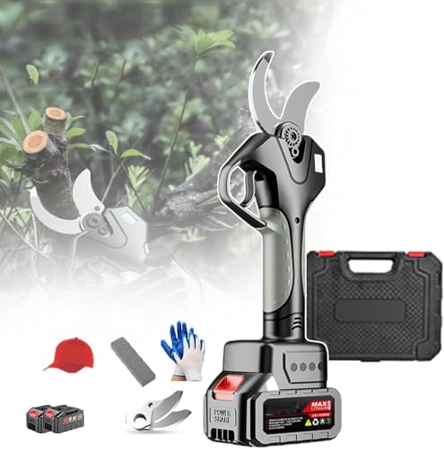 電動ハサミ, 21V 2.0AHバッテリー付き剪定鋏、プロ仕様のガーデン剪定鋏、電動ツリートリマー 1.7インチカット電動ハサミ