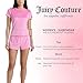 Juicy Couture Women's 2 Piece Velvet Fleece Short Sleeve Shirt and Pajama Shorts Lounge Sleepwear Set (US, Alpha, Medium, Regular, Regular, Crown Lattice Embossed)