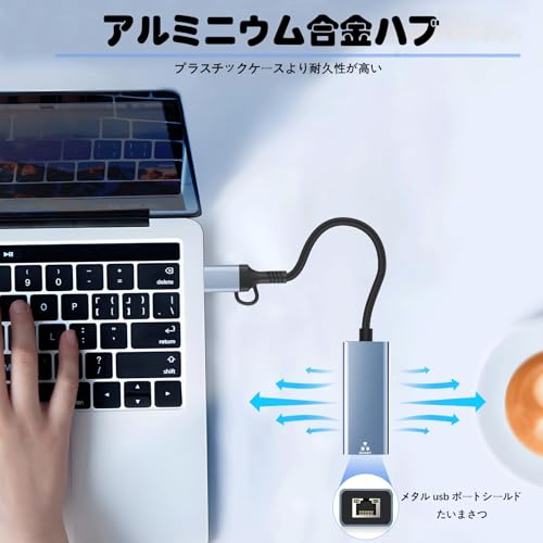 LBSC USB 3.0/USB-C 両インターフェース 有線 LAN アダプター の商品画像 3