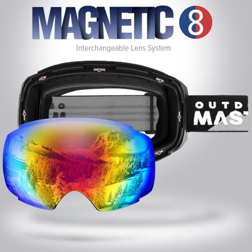 image for OutdoorMaster Ski Goggles PRO - Frameless, Interchangeable Lens 100% U