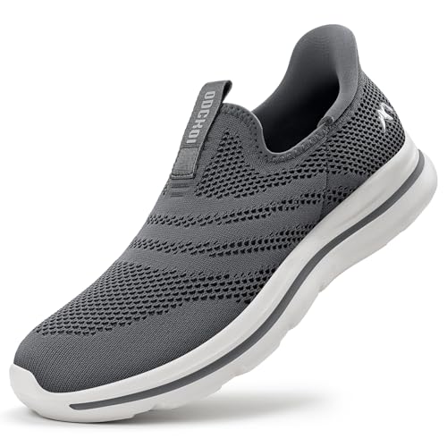ODCKOI Baskets Slip-on Homme Respirantes - Légères et Confortables pour Ville, Randonnée, Course à Pied - Chaussures de Sport sans Lacets en Mesh...