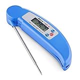 Termómetro digital de comida DT-X, AVAX. Plegable. Con pantalla LCD. Para vino, comida, carne, pavo, barbacoa, mate, leche, azúcar, etc. Rango de temperatura: -50 °C a 300 °C, color azul