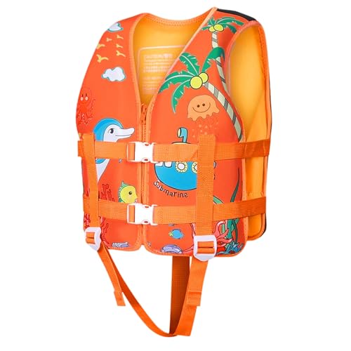 Generisch Niñas chaleco salvavidas traje de baño niños niños seguridad natación aprendizaje verano playa piscina actividades, naranja, 10-12 años
