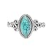 Rubicrafts Turquoise Stone Ring 925 Sterling Silver Statement Ring For Women and Girls Handmade Rings Natural Gemstone Ring Promise Ring For Christmas Size US 9 Gift For Her