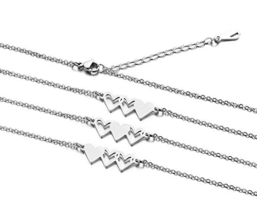 Sunflower Jewellery Best Friend Bracelet For 3 Sister Jewelry Bangle Gift Friendship (3 sister bracelet-silver)