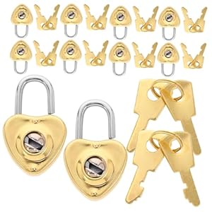 Tokidny Heart Padlock Set Gold Locks