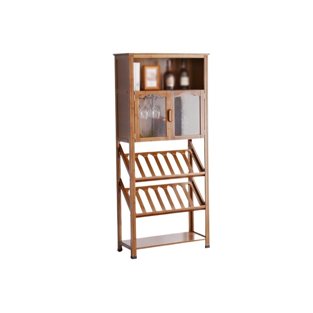 Wine Cabinet Home Red Wine Rack Floor-Standing Small Wine Cabinet Wine Storage Rack Retro Simple Display Rack Liquor Cabinet Bar for Home(L63.8cm)