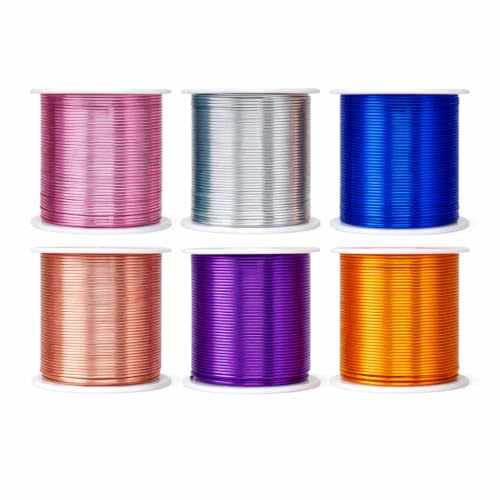 Image of Mandala Crafts 18 GA Gold Blue Purple Assorted Anodized Aluminum Craft Wire | 450 FT, Colored, Flexible, Bendable for Bonsai Armature Sculpting Wire Wrapping Jewelry Making, Weather & Tarnish Resistant
