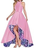 YINGJIABride Halter A-line Wedding Guest Formal Dress Muddy Girl Camo Bridesmaid Dresses Pink Size 20W