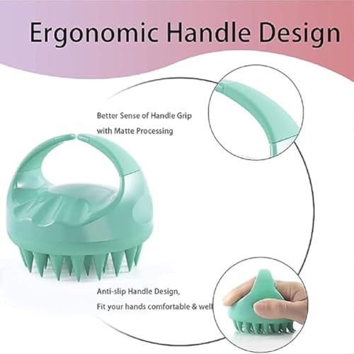 Image of Scalp Oil Applicator, Jade Roller & Gua Sha Combo - Ice Face Roller & Silicone Shampoo Brush - Dandruff Relief & Circulation Boost(4PCS)
