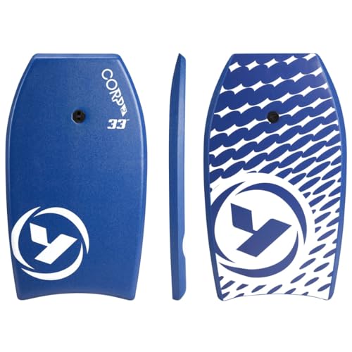 Yello Corp Bodyboards 33/37/42 with Adjustable Wrist Leash for Kids and Adults Lightweight Bodyboard with XPE Deck Crescent Tail and EPS Core Multiple Colours and Sizes