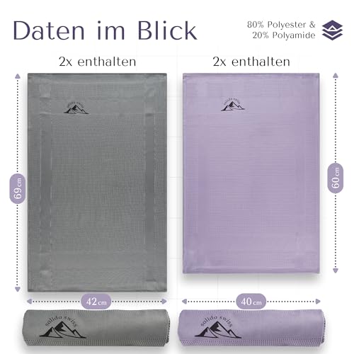 Salida Swiss Mikrofasertücher [4er-Set] – Microfasertücher für streifenfreie Fenster & Spiegel | Saugfähige, fusselfreie Mikrofaser-Tücher für Küche & Auto | Salida Swiss das Original aus der Schweiz