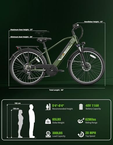 Jasion Roamer/ST eBikes for Adults, 26" 528WH Electric Bikes for Adults image 28