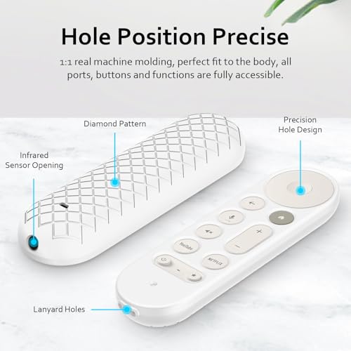 Coque pour télécommande Google TV Streamer 4K 2024 étui silicone blanc LEFXMOPHY - 4