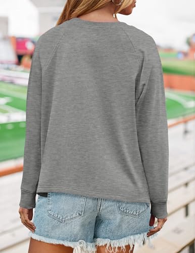 ZESICA Womens Causal Long Sleeve Lightweight Sweatshirts Crewneck Side Slit Loose Shirts Basic Fall Tops - Image 5