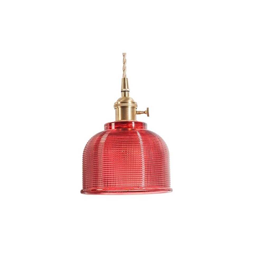 Lustre suspendu rouge E27 avec chaîne réglable pour corriger les plafonds hauts