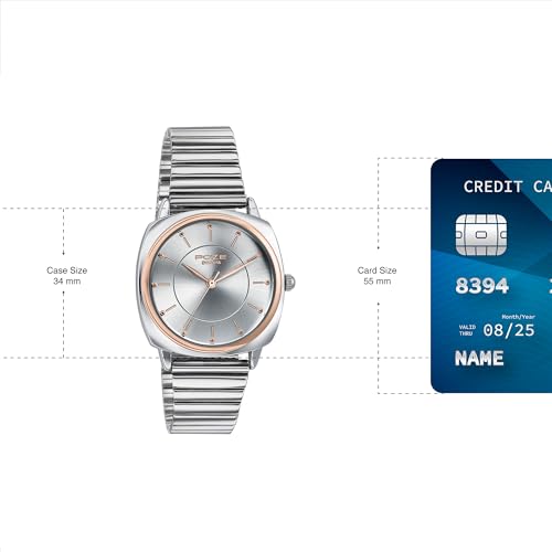 Image of Sonata Golden Hour Quartz Silver Rectangular Dial Men's Watch | Stainless Steel Material | Multi Color Band - SP80117KM01