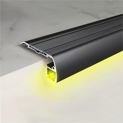 Perfil De Iluminación LED Para Bordes De Azulejos, Moldura Metálica Para Bordes De Escaleras De Porches, Tiras De Cobertura Para Escalones(6pack,76in/193cm)
