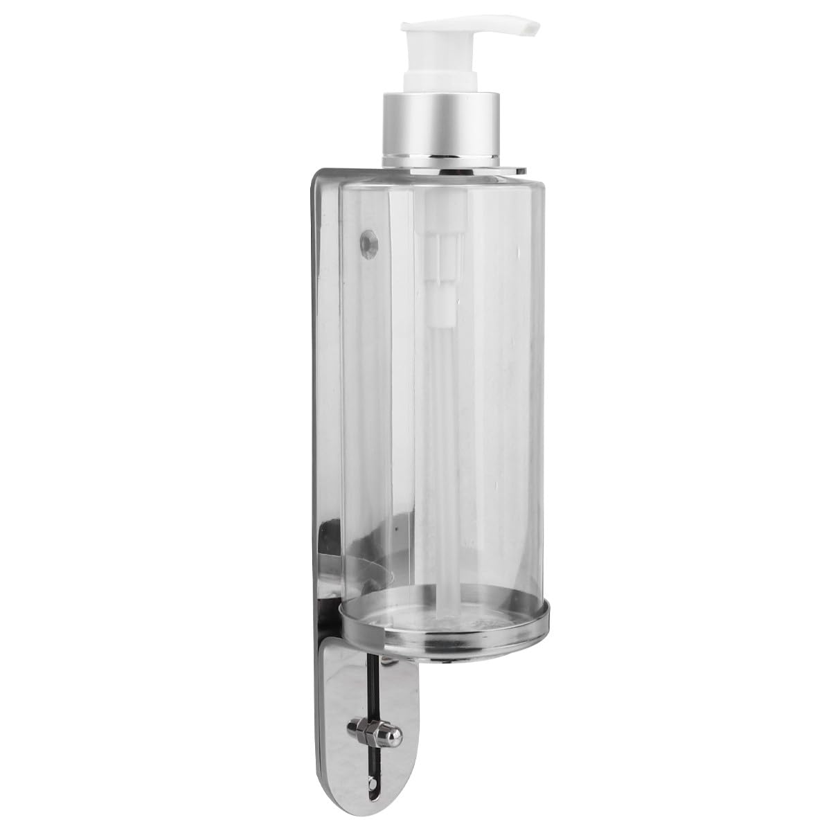 HOMSFOU Dispenser di Sapone Liquido da Parete in Metallo 300ml, Pompa Erogatrice Ricaricabile per Bagno e Cucina, Supporto per Shampoo, Balsamo e Lozioni, per Uso Domestico e Strutture