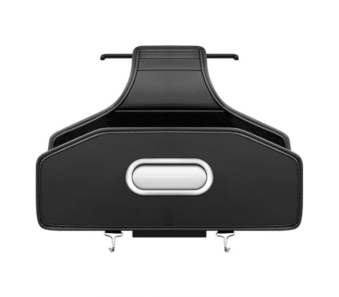 Organizzatore Sedile Auto per Tesla Model 3 Highland 2024 2025, Tasca Portaoggetti Schienale Porta Fazzoletti Portabicchieri Ganci Pelle PU,Black