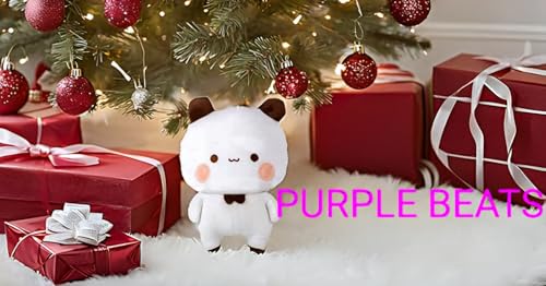 Image of Purple Beats Bubu 25-30cm White Plush Toy for Kids - Adorable Cuddly Companion (BUBU Soft Toy)