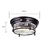 CLAXY Ecopower Vintage Oil Rubbed Bronze Metal Glass Ceiling Light Fixture