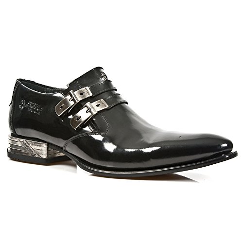New Rock M.2246-S5 rangers cuir noir plateforme Rangers gothiques unisexes - 2