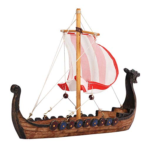 Haokaini Traditional Chinese Dragon Head Pirate Sailboat Resin Crafted Boat Model Viking Pirate Ship Art Craft Boat Ofiice Decoration #TOP6