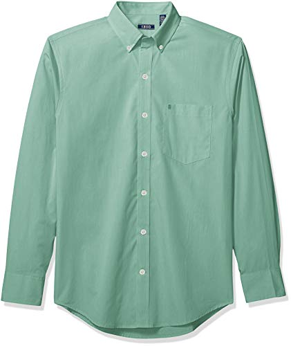 IZOD mens Big and Tall Long Sleeve Stretch Performance Solid Button Down Shirt, North Sea, XX-Large Tall US