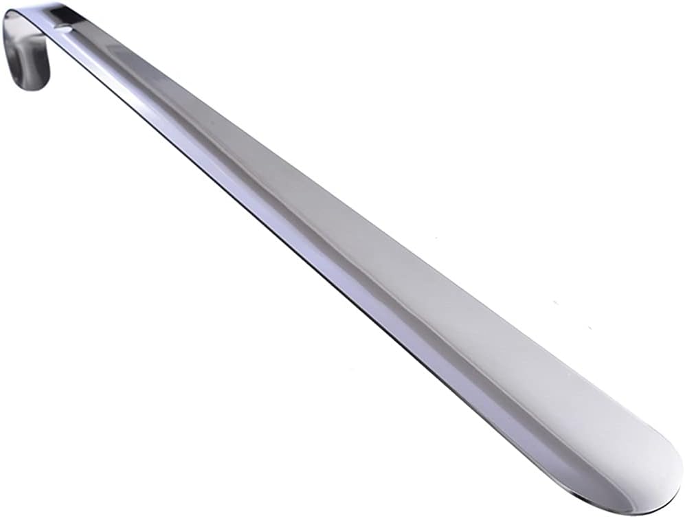 Long Shoe Horn Reach Stainless Steel Metal Lifter Aid Slip Handle Shoehorn Remover Flexible for Aged