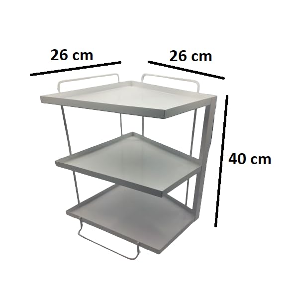appeasy 3-Tier Kitchen Corner Shelf Rack, Multishelf Storage Stand for Kitchen, Bathroom, Standing Shelf, Spice and Dish Rack Space Saving Organiser (White)-Size: 26 x 26 x 40 cm offers donot miss 2 appeasy 3-Tier Kitchen Corner Shelf Rack, Multishelf Storage Stand for Kitchen, Bathroom, Standing Shelf, Spice and Dish Rack Space Saving Organiser (White)-Size: 26 x 26 x 40 cm offers donot miss