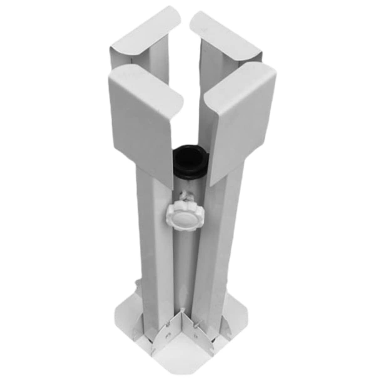 BESTonZON Lot De 2 Supports De Parasol pour Meubles De Jardin Parasol De Jardin Base De Parasol Base De Parasol Pieds De Parasol Grands Et Petits en Acier Blanc