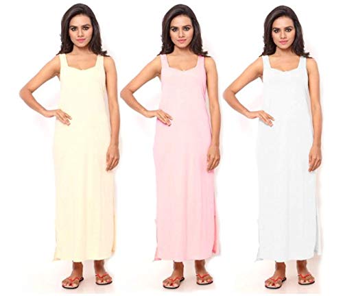 vibha Women's Hosiery Cotton Full Length Camisole, Long Inner Wear Petticoat-Nighty Slip-Kurti-Suit Slip Pack of 3 Pc-picture-19