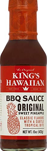 King s Hawaiian BBQ Sauce, Original Sweet Pineapple, 15oz (Pack of 4)