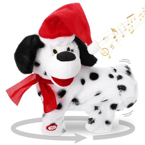 VioraWhite Singing Twerking Dog with Music Animated Christmas Toys Plush Interactive Singing Dog Toy...