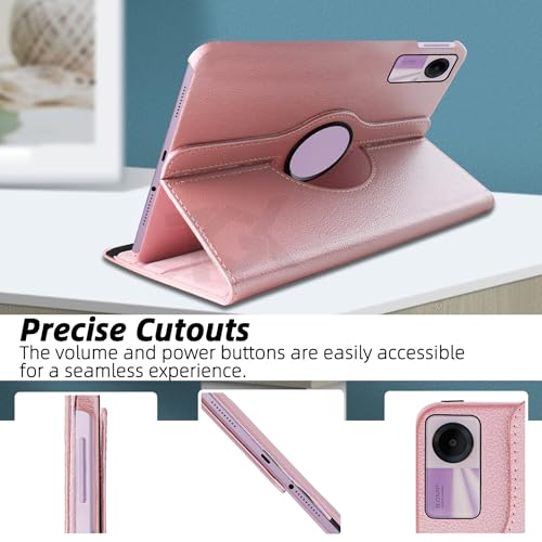 Image of TGK Rotating Cover for Redmi Pad SE 11 inch 360 Degree Leather Flip Case (Rose Gold)