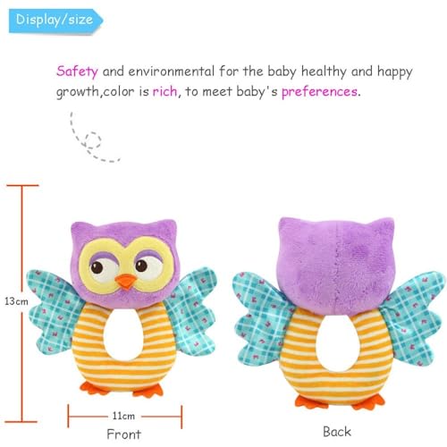 teytoy Owl Soft Rattle Toy for Over 0 Months - Thumbnail 2